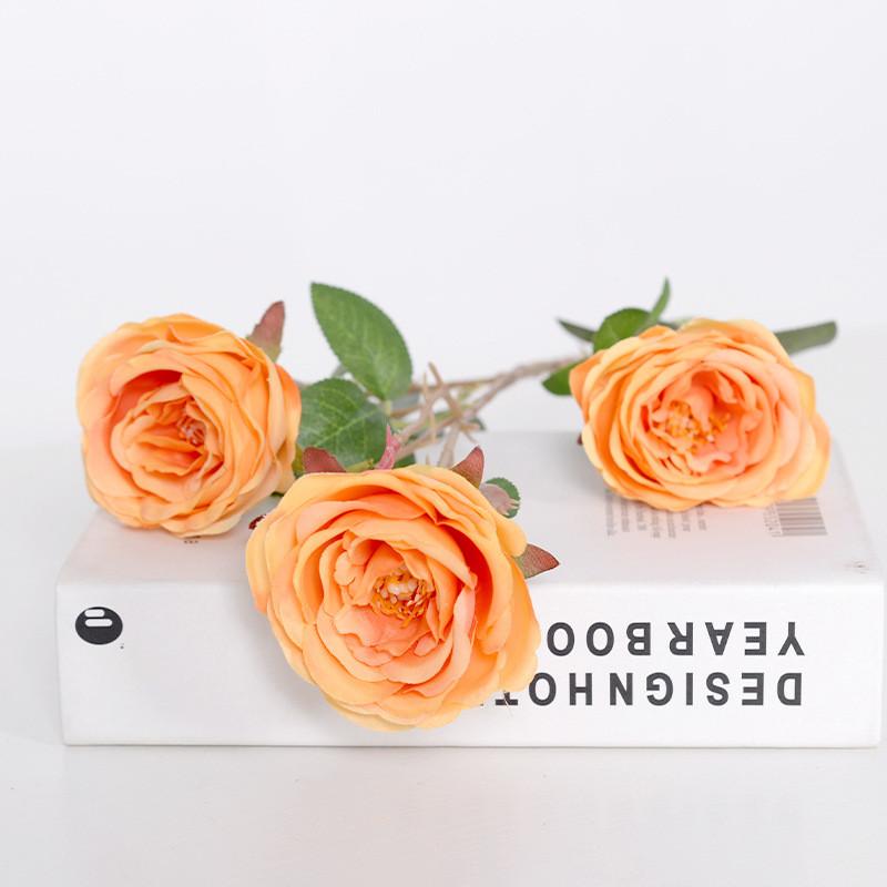 Handmade Silk Rose Six Head Artificial Flower For Party Venue Hotel Home Interior Decor