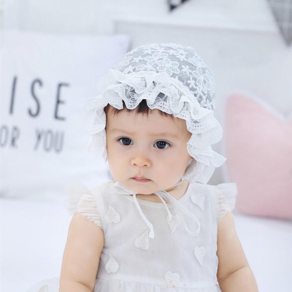 Princess Baby Lace Hat Flower Girl Sunhat Breathable Lace Ruffle Hat Newborn