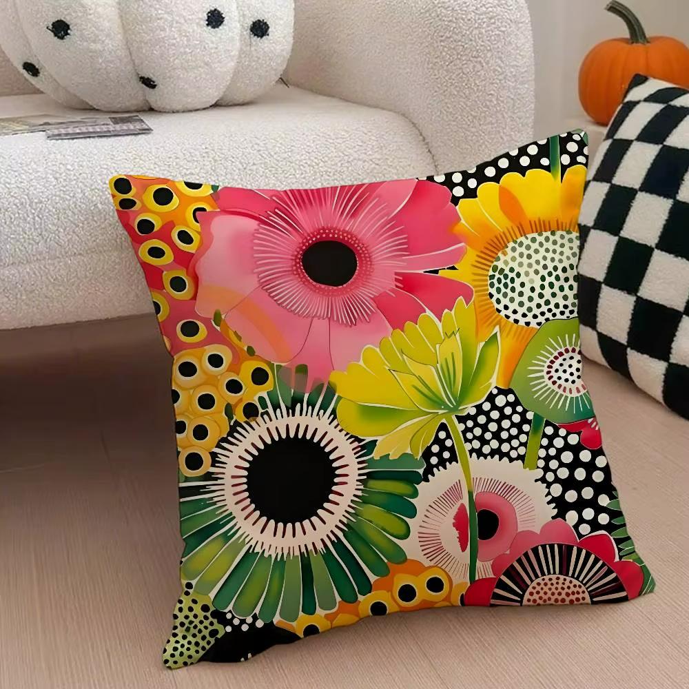Abstract Art Pillowcase Silky Plush Cushion Cover Invisible Zipper Sofa Bedroom Decorative Pillow