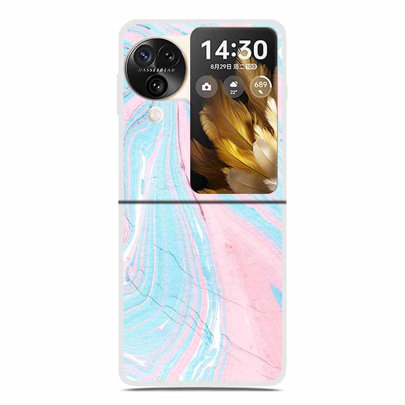 For Oppo Find N3 Flip 5G Cases Clear 6.8" Marble Hard TPU Back Cover For Oppo Find N 3 Flip Phone Cases Coque Fundas Bumper Etui