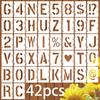 42 Pieces/set, Interlocking English Letters, Symbol Templates, Reusable, Spray Painted Graffiti, DIY Hollow Painting Templates, Handwritten Poster
