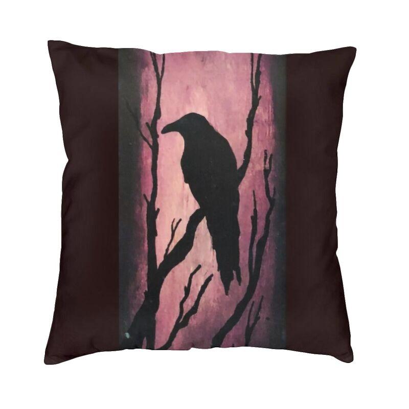 Halloween Witch Crow Cat Bat Print Pattern Cushion Cover Home Living Room Sofa Decoration Square Pillow Pillow Cover