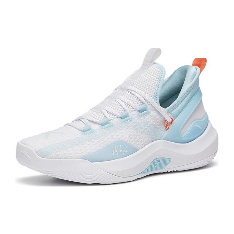Anta KT Fly Non-Slip Wear-Resistant Low-Top Basketball Shoes Men Sneaker White Blue 112321606-1