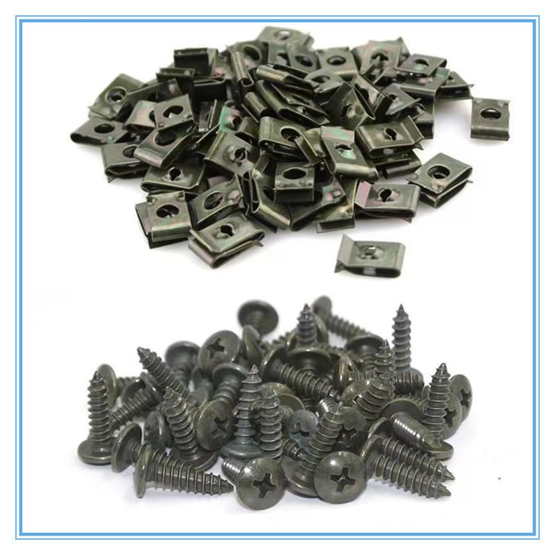 30 шт./компл. мотоцикл автомобиль скутер квадроцикл мопед электровелосипед пластиковый чехол металлический фиксатор M4 M5 саморезы и зажимы автомобиль