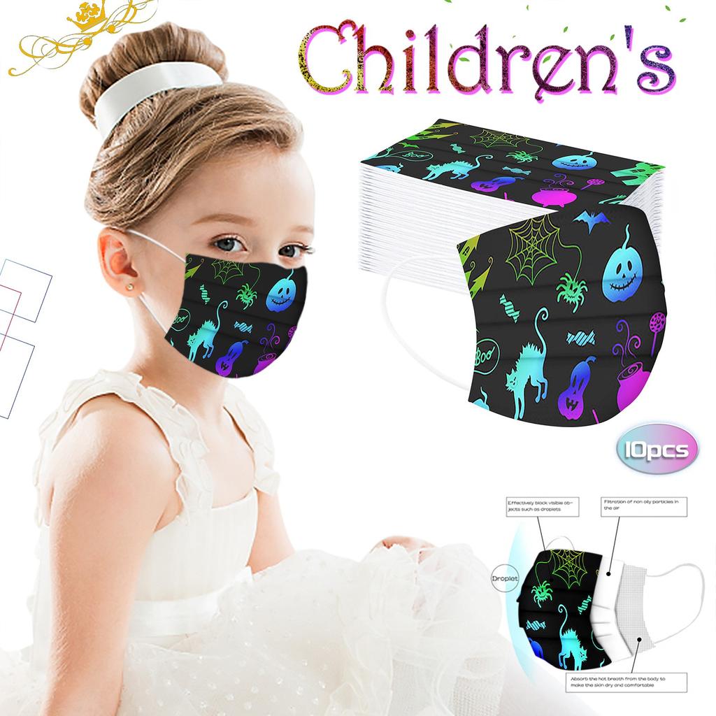 Children's Cartoons Halloween Mask Disposable Face Mask Ear Loop 10PCS