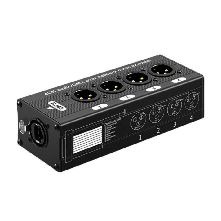 Надежный 4-канальный XLR-удлинитель с использованием экранированного сетевого кабеля для стабильной работы
