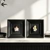 3D Bathing Girl Decorative Frame Black Vintage Carved Photo Desktop Ornament Living Room Study