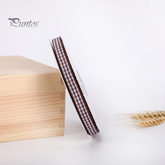 For Party DIY 1 Roll Cheque Plaid Ribbon All Match Rural Style Printed Grid Bow Gift Box Packing Ribbon