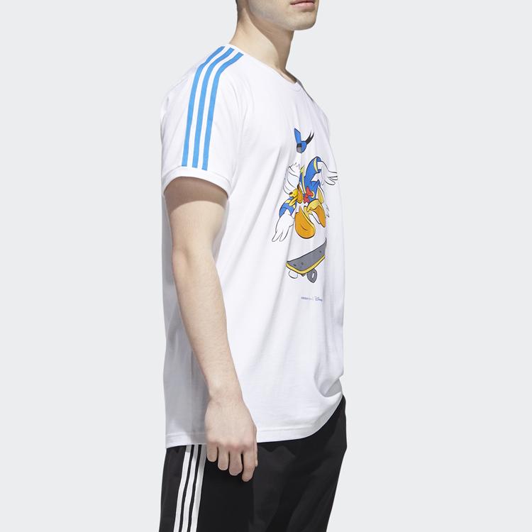 adidas Neo Donald Duck Повседневная футболка с круглым вырезом Мужские топы белые GJ5648