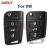 HU66 / HU162T Flip Remote Car Key Shell Case For VW Golf 7 MK7 Touran Polo Tiguan For Seat For Skoda MQB Key Crafters 5G0959752