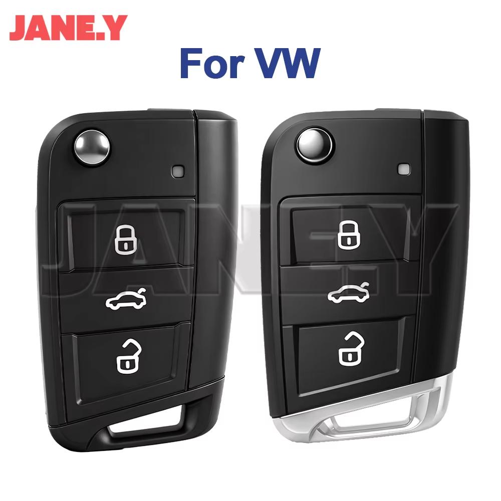 HU66 / HU162T Flip Remote Car Key Shell Case For VW Golf 7 MK7 Touran Polo Tiguan For Seat For Skoda MQB Key Crafters 5G0959752