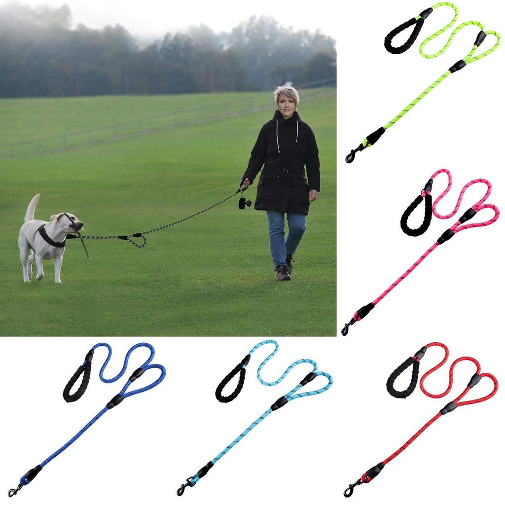 Pioneer Rope Petcore Dog Leash Traffic Padded Two Handle Heavy Reflective Double