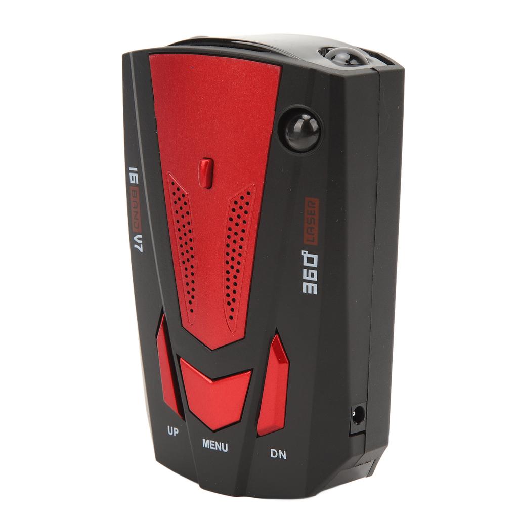 Автомобильный радар-детектор Защита 360 градусов Предупреждение о скорости 16 диапазонов Электронный детектор-собака Спидометр Тестер скорости Красный