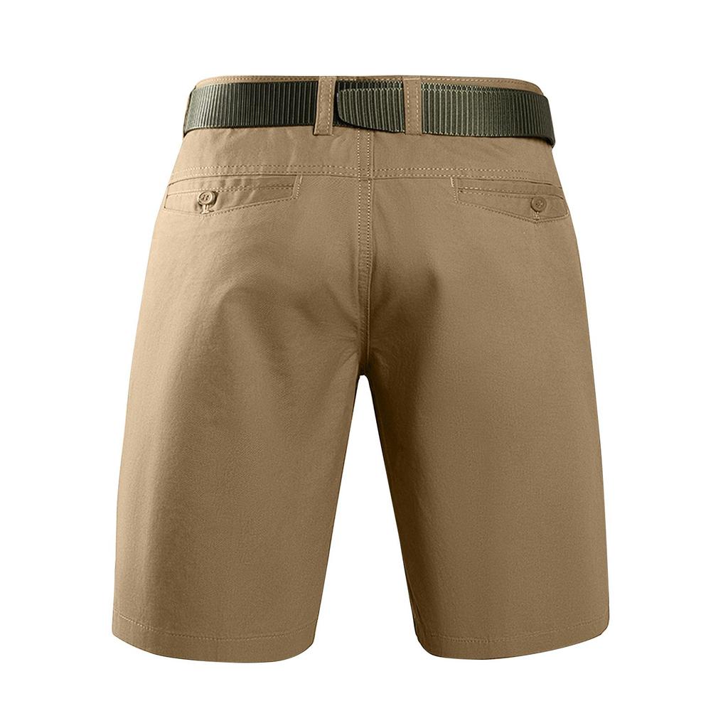 Мужские летние рабочие шорты, свободные повседневные брюки с пятью точками, мужские летние однотонные повседневные шорты-карго