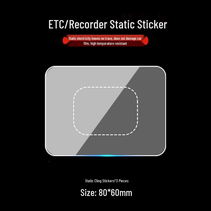 Transparent Static Cling Sticker for Dashcam Insurance and Vehicle Inspection Marks