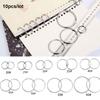 10pcs/lot Plated Album Metal Scrapbook Clips Loose Leaf Binder Keychain Circle Hinged Rings