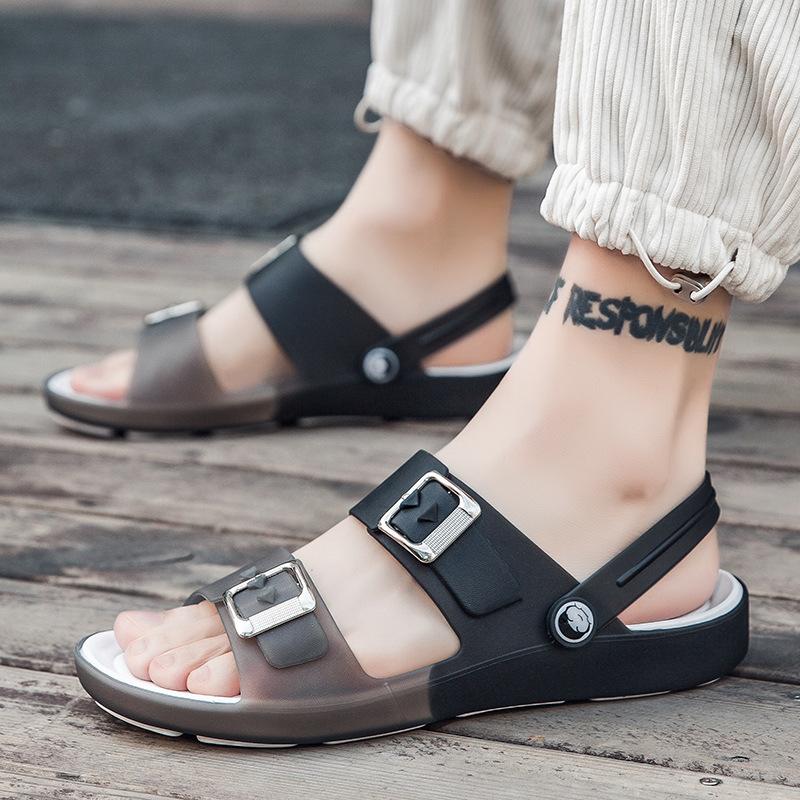 2024 Новые летние туфли Hole Shoes Men's Thick Sole Baotou Half Slippers Outdoor Men's Beach Sandals
