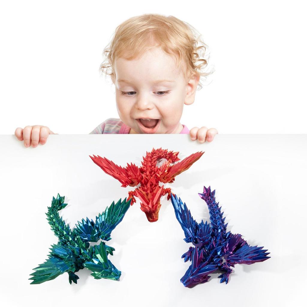 Mysterious Dragon, 3D Printed Dragon, Fully Articulated Flexible Dragon, 3D Printed Gift Toy