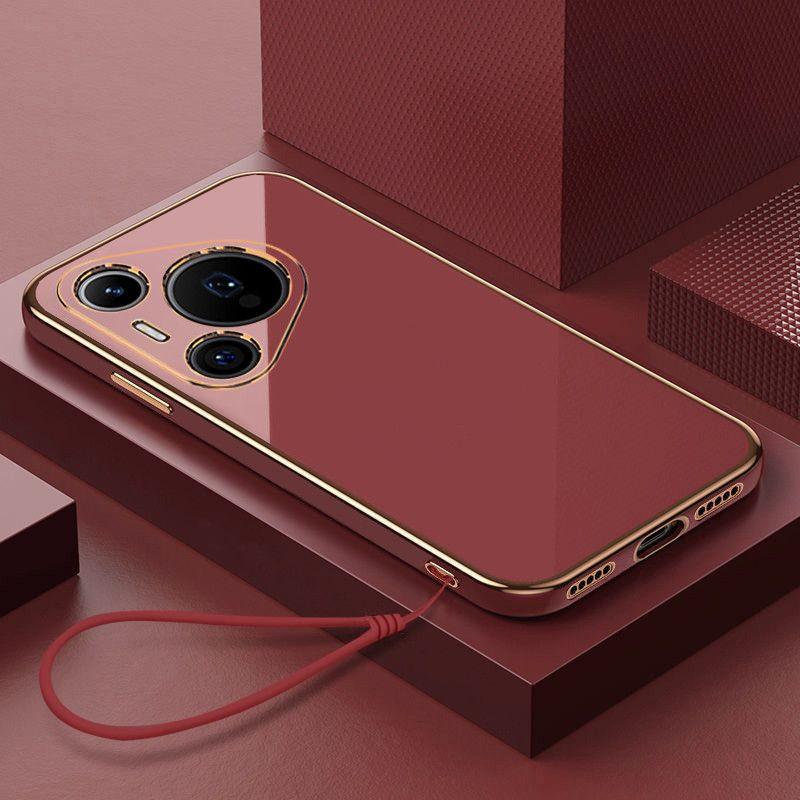 Чехол для Huawei Pura 70 Pro Чехол для телефона Huawei Pura 70 Pura 70 + Роскошное квадратное покрытие Противоударная мягкая силиконовая задняя крышка Fundas