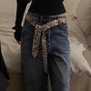 Women'S Retro Leopard Print Tie  Tie And Belt Dual Purpose Decoration