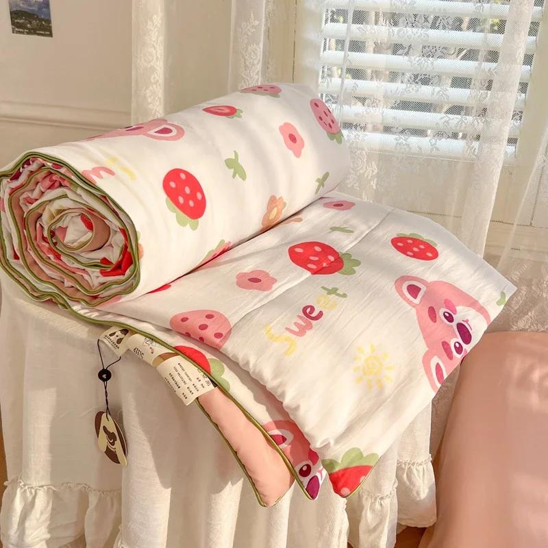 Мягкое четырехсезонное пуховое одеяло с кондиционером, летнее тонкое одеяло, дышащее мягкое офисное одеяло для сна