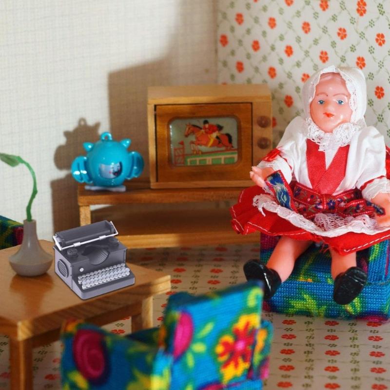 Ностальгическая мини-модель пишущей машинки Пластиковое ремесло Для кукольных домиков, создания сцен и в качестве подарка