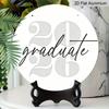 2D Flat Aluminum 2026 Graduation-themed Wall Hanging Souvenir Gift, Available in Various Sizes, Gray Tones and Handwritten Design, Ideal for Home