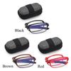 Unisex Portable Compact Eyewear Reading Glasses Folding Presbyopic Glasses with Zipper Case