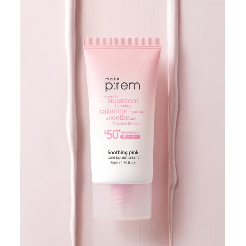 Makeprem [free] [set Of 2] Soothing Pink Tone Up Sun Cream 50ml