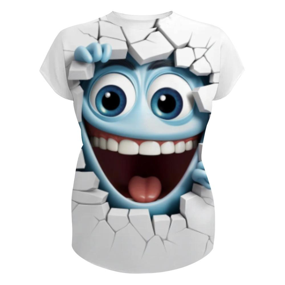 Летний топ с круглым вырезом и 3D мультяшным принтом, модная повседневная футболка с коротким рукавом для детей и мальчиков