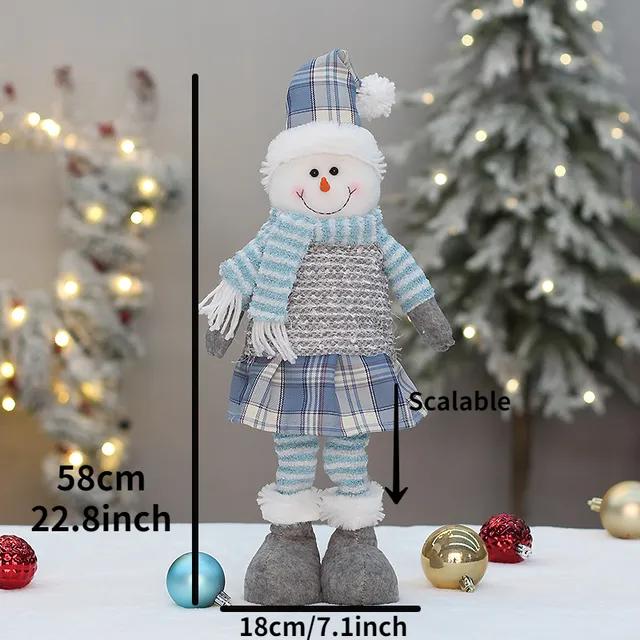 Скандинавские рождественские куклы Рождественское украшение для дома 2025 Выдвижные игрушки Подарок на Новый год Рождественское фестивальное украшение Синий снег