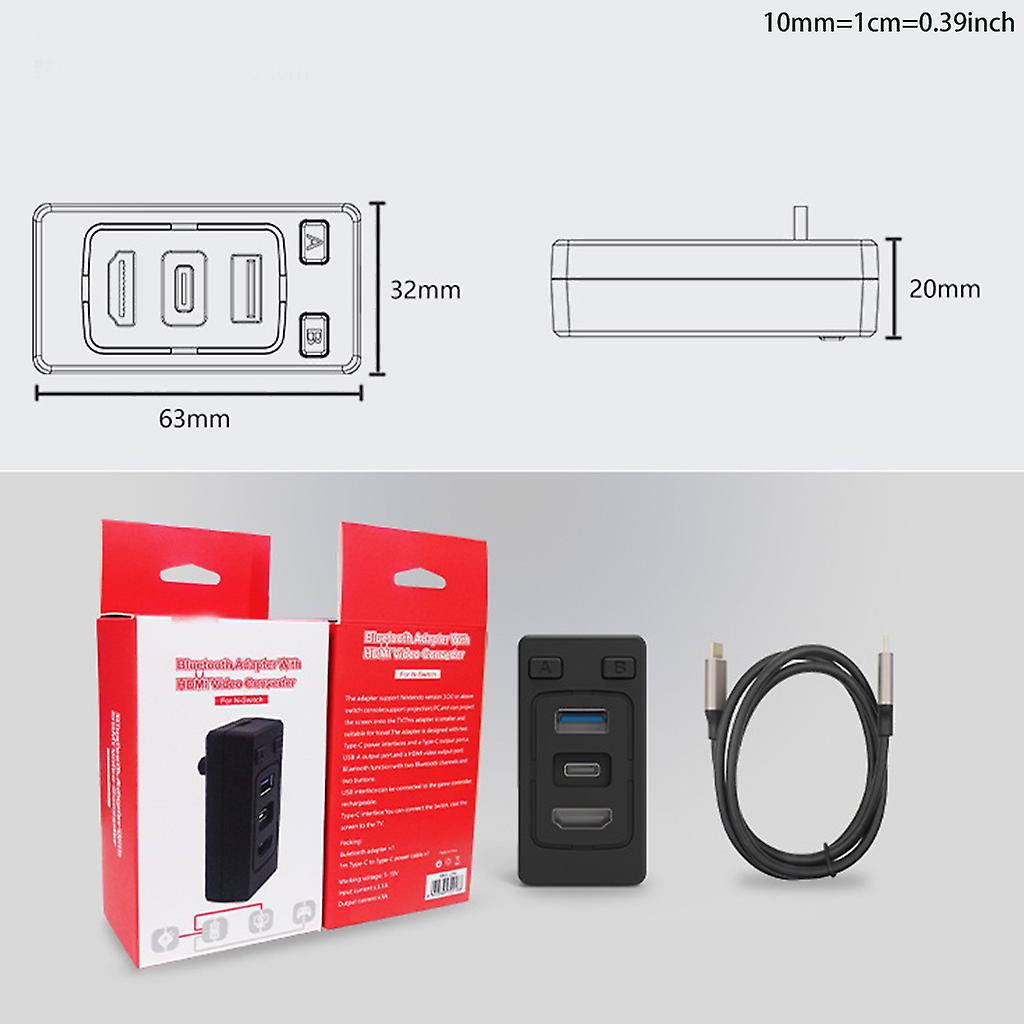 HBS-230 Bluetooth проекционный экран переключатель передатчик HDMI видео конвертер в NS коммутатор портативный адаптер преобразования