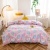 Kawaii Cartoon Bear Duvet Cover Cotton Girly Style Pattern Bedding Soft Skin-friendly Breathable Comforter Cover for Kids Girls