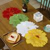 Beautiful Flower Shape Placemat Exquisite Fine Texture Polyester Dinner Mat for Home