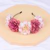Elegant Flower Headband For Women Artificial Simulated Floral Hair Band Sweety Pink Hair Hoop Girls Photography Accessories 1pc