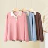 Hengyuanxiang Women's Elegant Embroidered Long-Sleeve Knit Base Layer