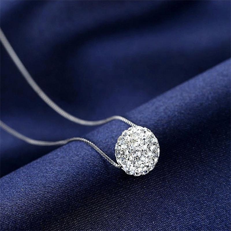Серебряная Цепочка Маленькие Шарики Подвески Женские Ожерелья Короткие Шеи Украшения Стразы Ключица Ожерелье Вечерние Шеи Украшения