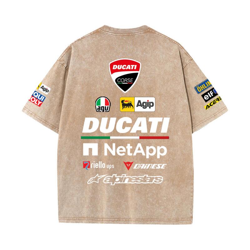 2026 Лето Ducati F1 Гоночный костюм Red Bull Вестаппен Командная форма Футболка с коротким рукавом Винтажная стирка Футболка с круглым вырезом