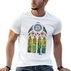 Stained Glass Banksy Graffiti TShirt Work Short Sleeve Cotton Top