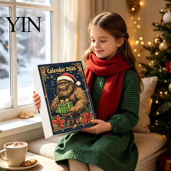 Christmas Gifts for Kids Advent Calendar, Ape Series 24 Day Countdown Box with Holiday Calendar Acrylic Pendants, Festive Tree Hanging Ornaments Home