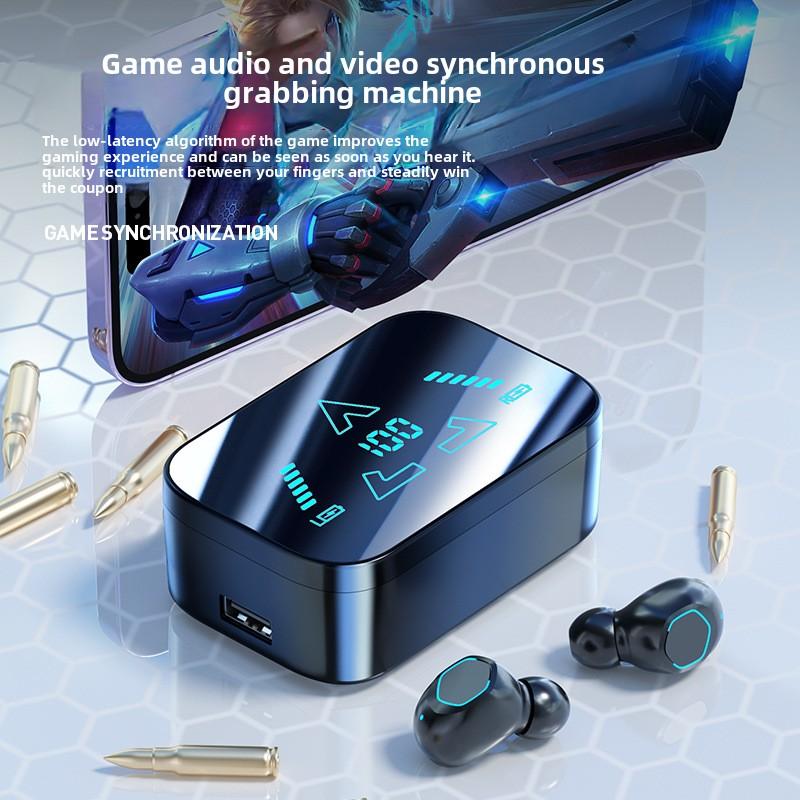 Беспроводные Bluetooth-наушники-вкладыши с большим зеркальным цифровым дисплеем, сверхдолгий срок службы, шумоподавляющие наушники