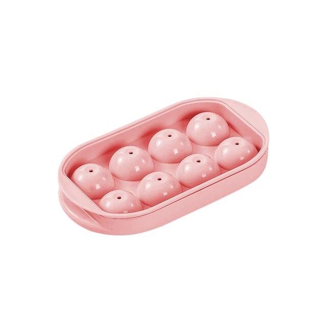 8 Girds Ice Cube Trays for Freezer Mini Ice Ball Maker Mold Circle Round Ice Cube Mold with Lid Making Household Kitchen Tools