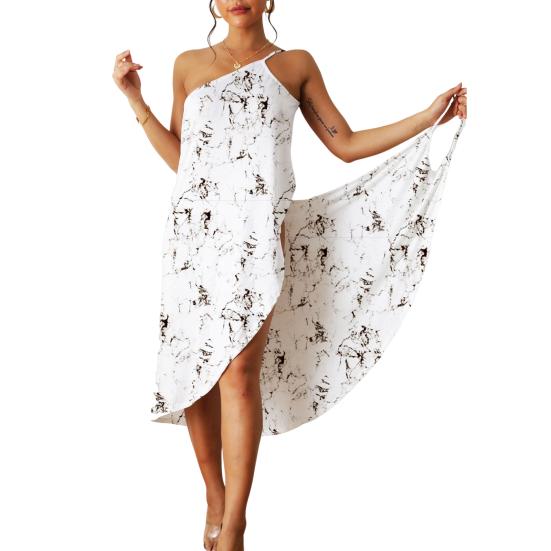 Быстросохнущий стильный солнцезащитный женский купальник без рукавов, пляжное платье