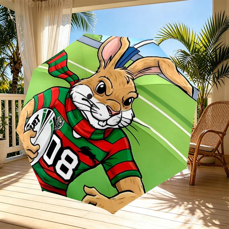 South Sydney Rabbitohs Print Automatic Open Close Umbrella, Portable Foldable Umbrella, for Outdoor Commute Camping Trip, Ideal Birthday Gift