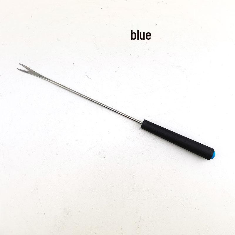 Stainless Steel 24CM Tube Handle Multi-Use Fork for BBQ, Hot Pot, Cheese, Chocolate, Fruit, and Cake