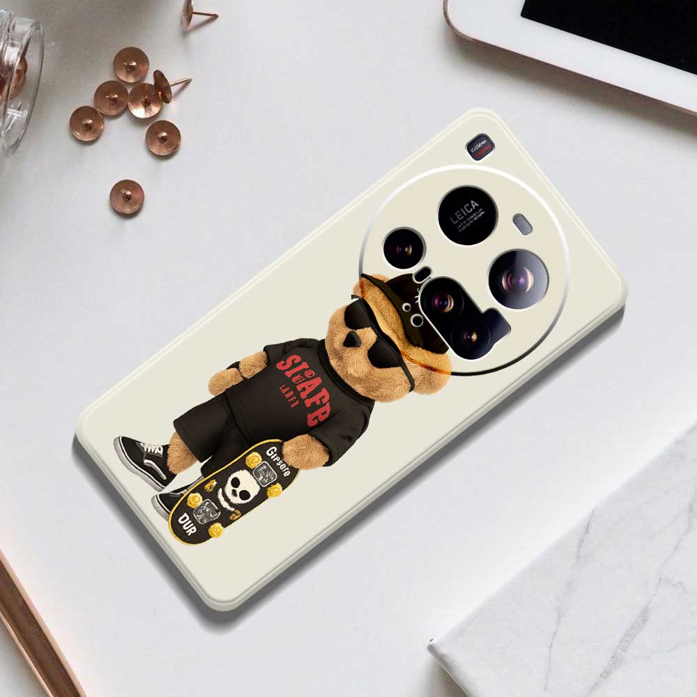 For Xiaomi 15 Ultra Case Cool Bear Pattern Printing Straight Edge TPU Phone Back Cover