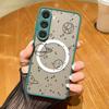 Милый узор планеты прозрачный матовый магнитный чехол для Samsung S24 FE S23 Ultra A55 A15 A35 A54 A34 для Magsafe ударопрочный защитный объектив тонкий чехол для телефона