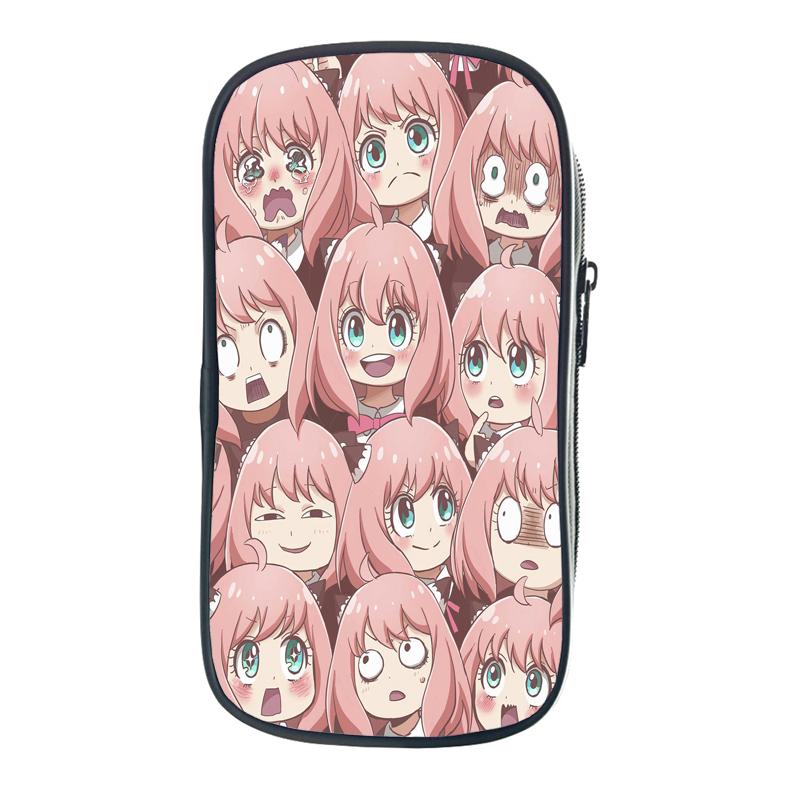 Семейный портативный пенал Spy X с героями мультфильмов Anya Forger, детская канцелярская сумка, большая вместительная сумка для хранения, школьная сумка-карандаш