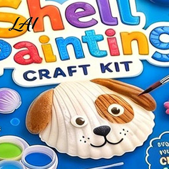 Handmade Shell Painting Kit 1/2 Sets DIY Craft Kit with Natural Shells Modeling Clay Pigments Educational Glue Eyes Seashell Art Crafts Supplies