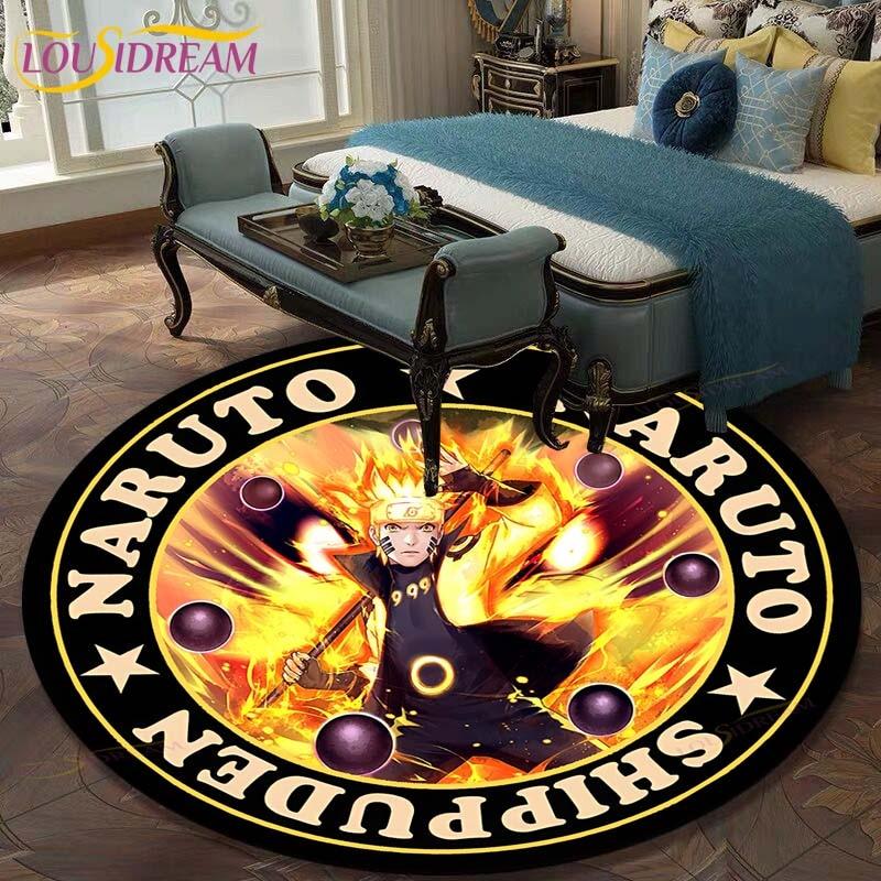 Круглый ковер с рисунком Наруто для гостиной, детский коврик, напольный коврик, коврик для ванной, ковер для спальни, коврик для детской комнаты